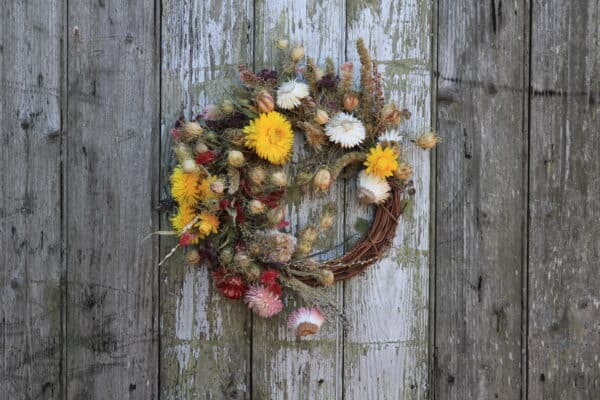 Dried Flower Wreath - Mellow Yellow